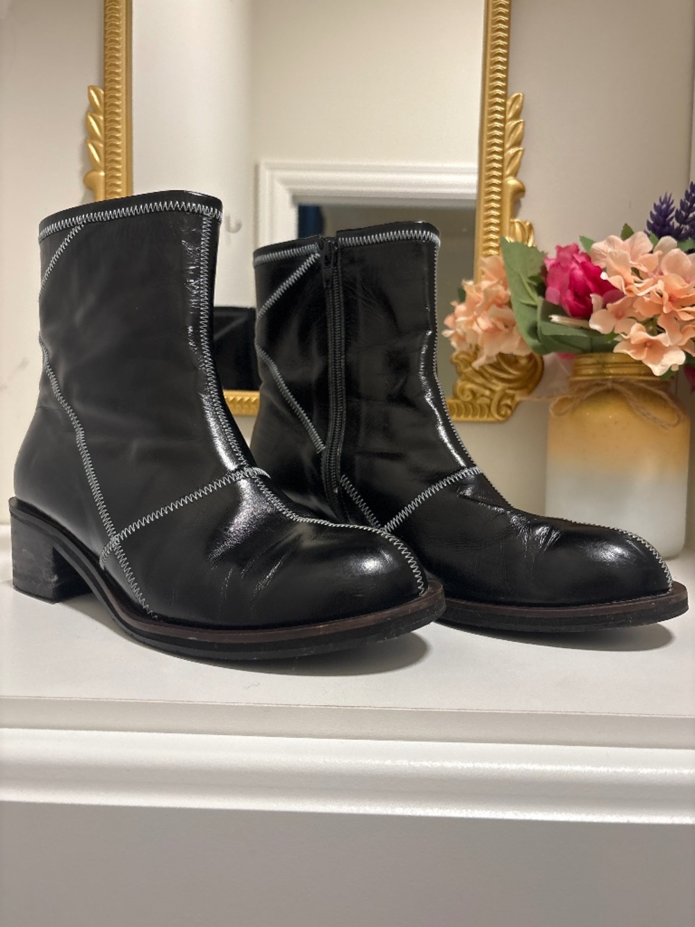 Reike Nen Black mid calf boots - size 39 (8.5/8)